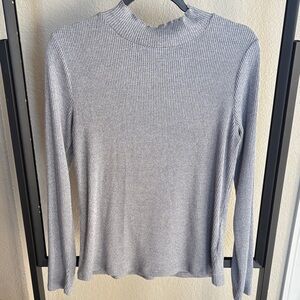 Maurices Heather Gray Ribbed Long Sleeve Top